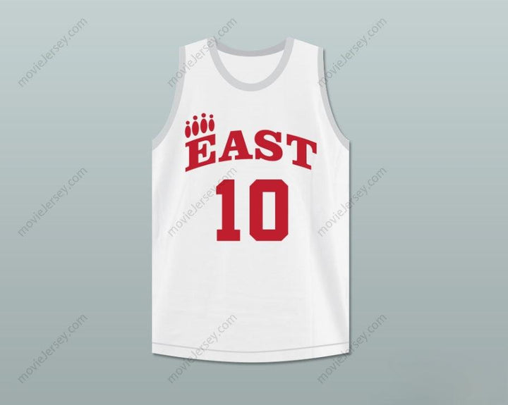 CAMISETA DE BALONCESTO PERSONALIZADA con Cualquier Nombre y Número TROY BOLTON 10 EAST HIGH SCHOOL WILDCATS BLANCA DE PRÁCTICA Cosida Tallas S-6XL