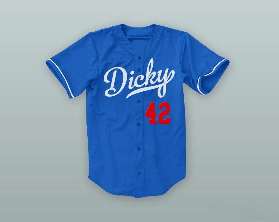 Custom Any Name Number LIL DICKY 42 BLUE BASEBALL JERSEY Top Stitched S-6XL