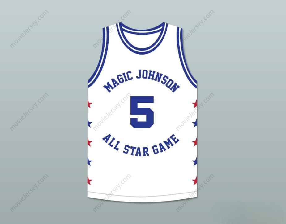 CUSTOM ANY Name Number DANNY MANNING 5 MAGIC JOHNSON ALL STAR GAME WHITE BASKETBALL JERSEY 1990 MIDSUMMER NIGHT'S MAGIC CHARITY EVENT Top Stitched S-6XL