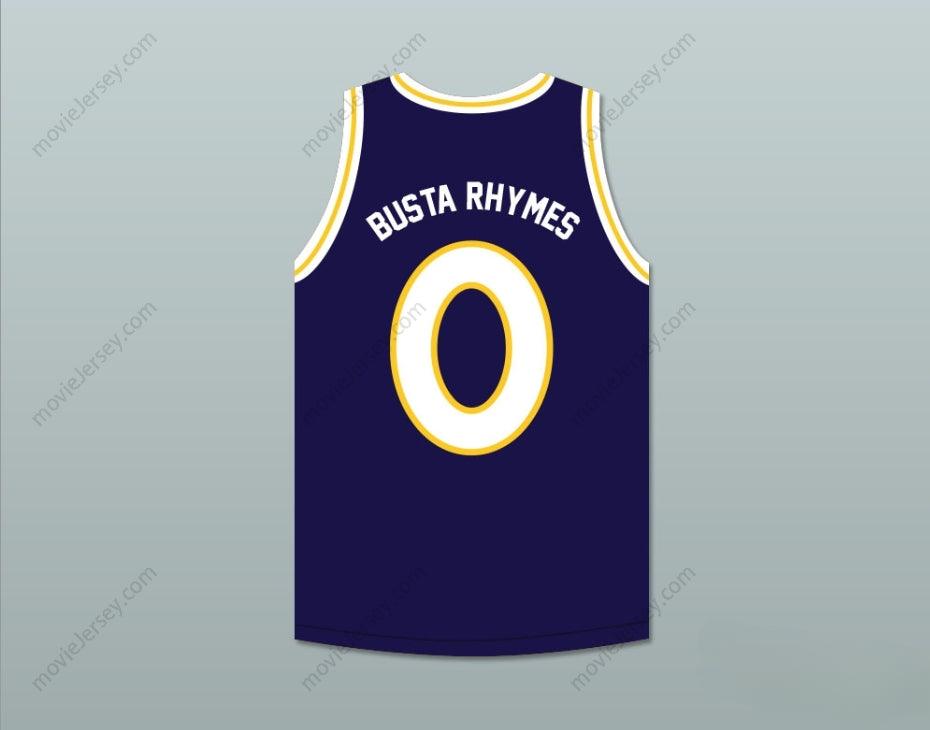 PERSONALIZA Cualquier Nombre Número BUSTA RHYMES 0 MONSTARS CAMISETA BALONCESTO AZUL OSCURO HIT EM HIGH Parte Superior Cosida S-6XL