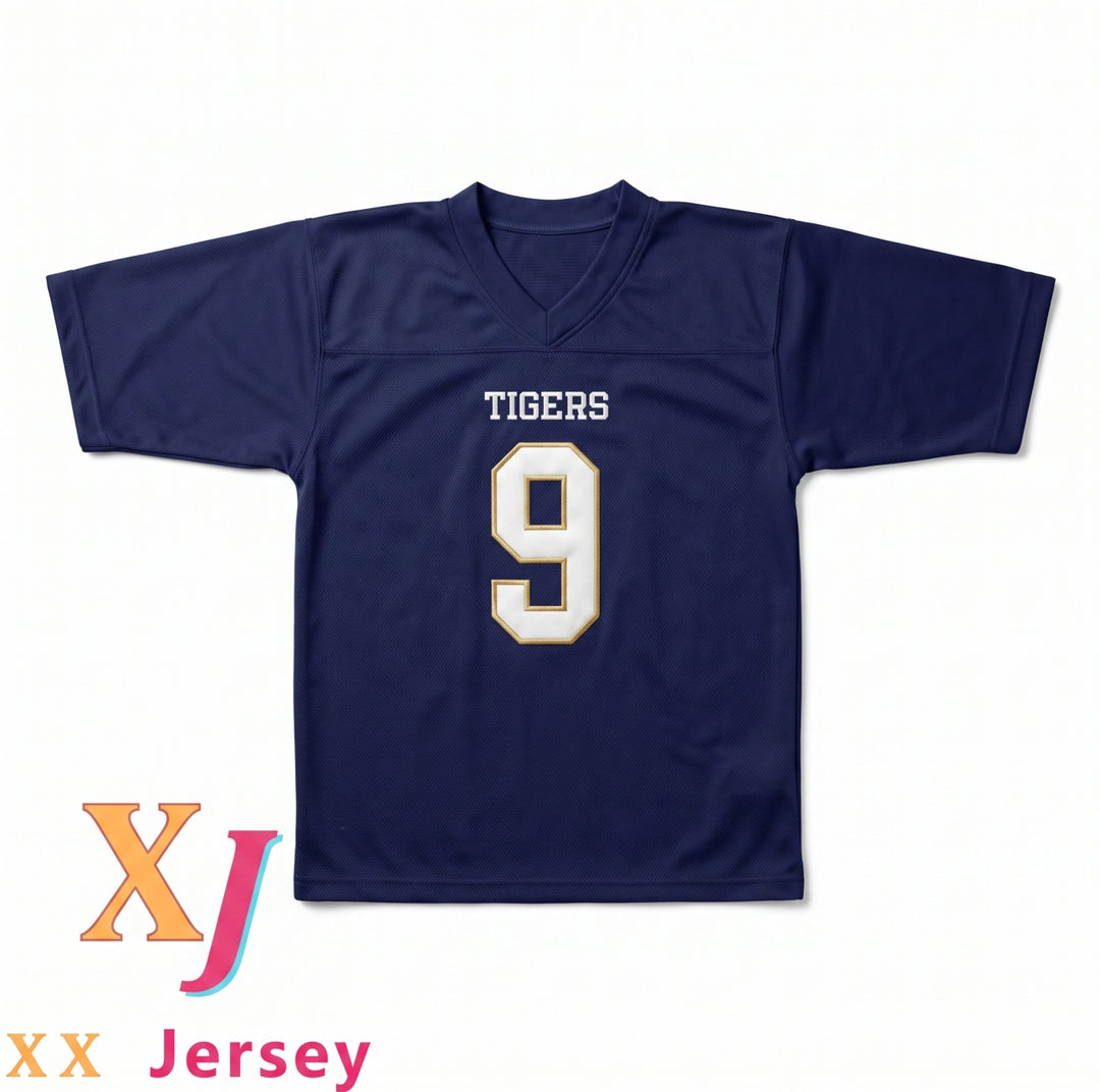 CUSTOM ANY Name TIGERS KENNETH WALKER III 9 ARLINGTON HIGH SCHOOL NAVY BLUE Football Jersey Top Stitched S-6XL
