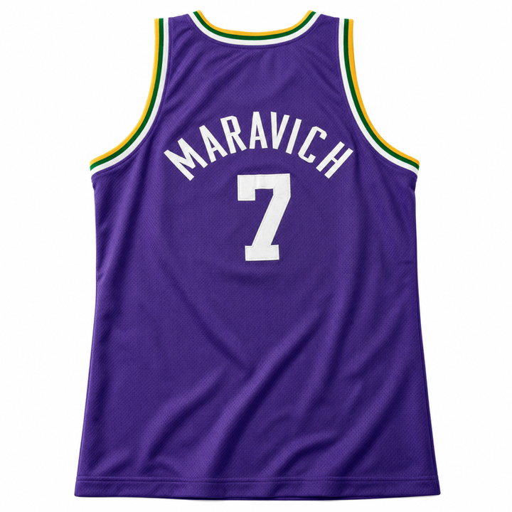 CUSTOM ANY Name Number 1996 PETE MARAVICH New Orleans BASKETBALL JERSEY Top Stitched S-6XL