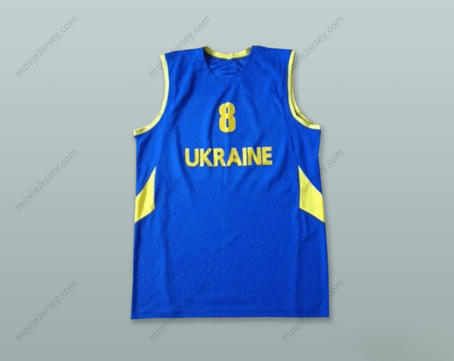 PERSONALIZADO Cualquier Nombre Número LEBEDINTSEV 8 UCRANIA AZUL BALONCESTO JERSEY Parte Superior Cosido S-6XL