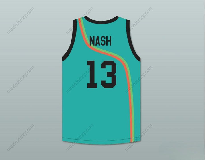 CUSTOM ANY Name Number STEVE NASH 13 ROSWELL RAYGUNS TEAL BASKETBALL JERSEY Top Stitched S-6XL