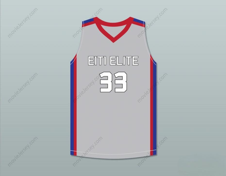 CUSTOM ANY Name Number TACKO FALL 33 EACH 1 TEACH 1 ELITE AAU GRAY BASKETBALL JERSEY 2 Top Stitched S-6XL