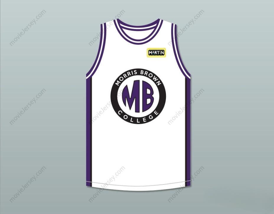 JERSEY DE BALONCESTO BLANCO PERSONALIZADO CON CUALQUIER NOMBRE Y NÚMERO MARTIN PAYNE 23 MORRIS BROWN COLLEGE CON PARCHE MARTIN Cosido de la S a la 6XL