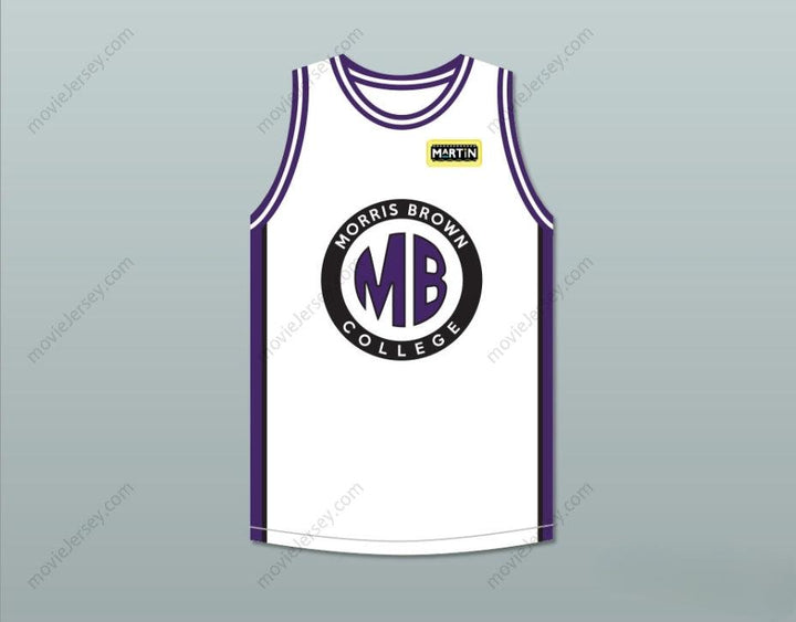 JERSEY DE BALONCESTO BLANCO PERSONALIZADO CON CUALQUIER NOMBRE Y NÚMERO MARTIN PAYNE 23 MORRIS BROWN COLLEGE CON PARCHE MARTIN Cosido de la S a la 6XL