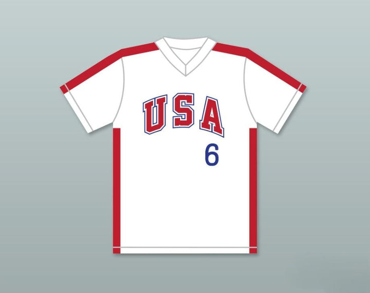 Personalizado Cualquier Nombre Número SID AKINS 6 1984 Equipo de EE. UU. Camiseta de Béisbol Blanca Parte Superior Cosida S-6XL