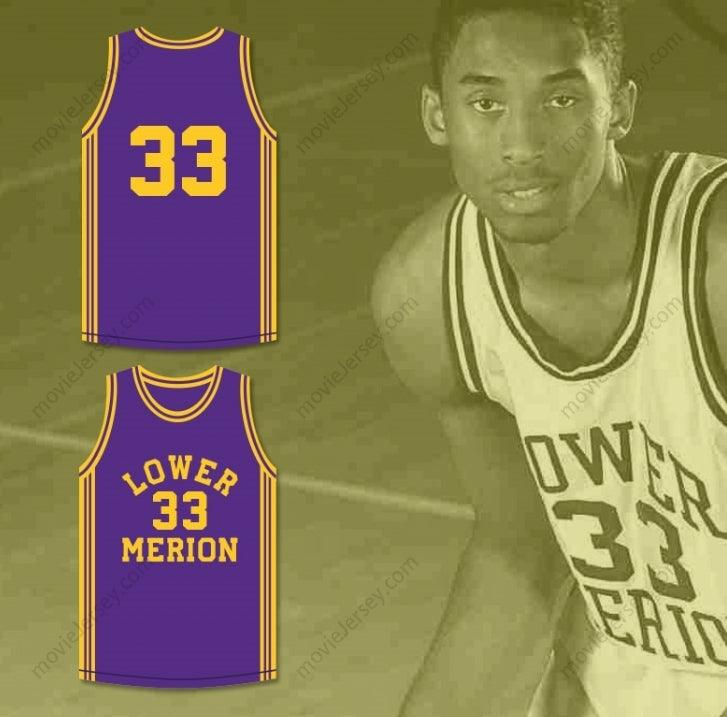 PERSONALIZA CUALQUIER Nombre Número BRYANT 33 CAMISETA DE BALONCESTO PÚRPURA DE LOS ACES DE LOWER MERION HIGH SCHOOL 1 Top Cosido S-6XL