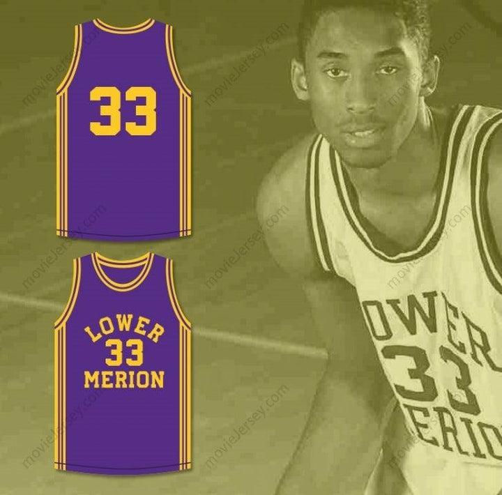 PERSONALIZA CUALQUIER Nombre Número BRYANT 33 CAMISETA DE BALONCESTO PÚRPURA DE LOS ACES DE LOWER MERION HIGH SCHOOL 1 Top Cosido S-6XL