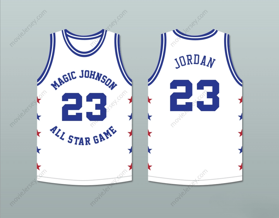 PERSONALIZADA Cualquier Nombre Número MICHAEL 23 MAGIC JOHNSON ALL STAR GAME CAMISETA BALONCESTO BLANCA 1989 EVENTO BENÉFICO MIDSUMMER NIGHT'S MAGIC Parte Superior Cosida S-6XL