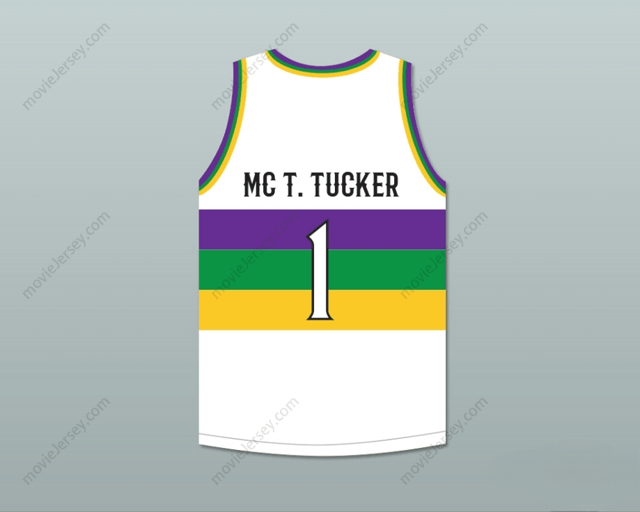 PERSONALIZAR cualquier nombre número MC T. TUCKER 1 NOLA BOUNCE JERSEY DE BALONCESTO BLANCO Tallas S-6XL Costura