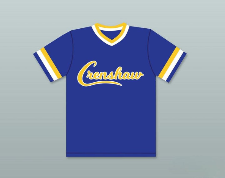 Camiseta de béisbol azul personalizada con cualquier nombre y número NIPSEY HUSSLE 33 CRENSHAW HIGH SCHOOL, cosida, tallas S-6XL