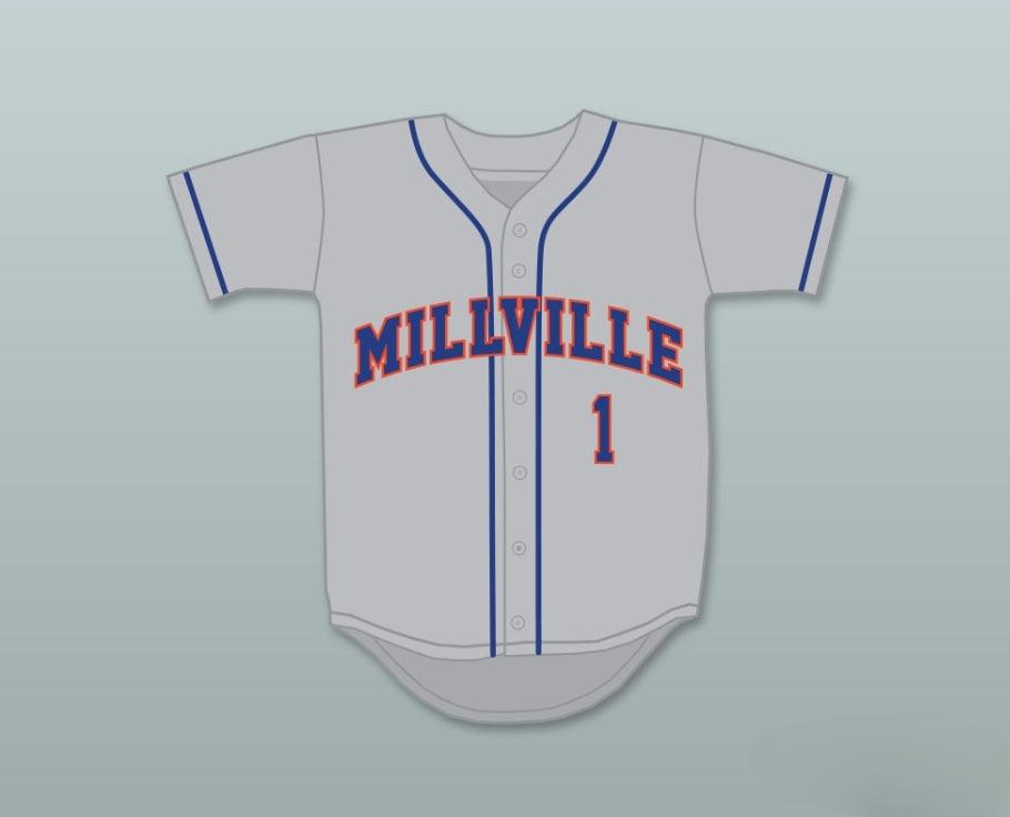 Jersey de béisbol gris de los THUNDERBOLTS de la ESCUELA SECUNDARIA SUPERIOR de MIKE TROUT número 1, personalizado con cualquier nombre y número. Costuras superiores, tallas S-6XL.