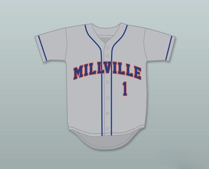 Jersey de béisbol gris de los THUNDERBOLTS de la ESCUELA SECUNDARIA SUPERIOR de MIKE TROUT número 1, personalizado con cualquier nombre y número. Costuras superiores, tallas S-6XL.