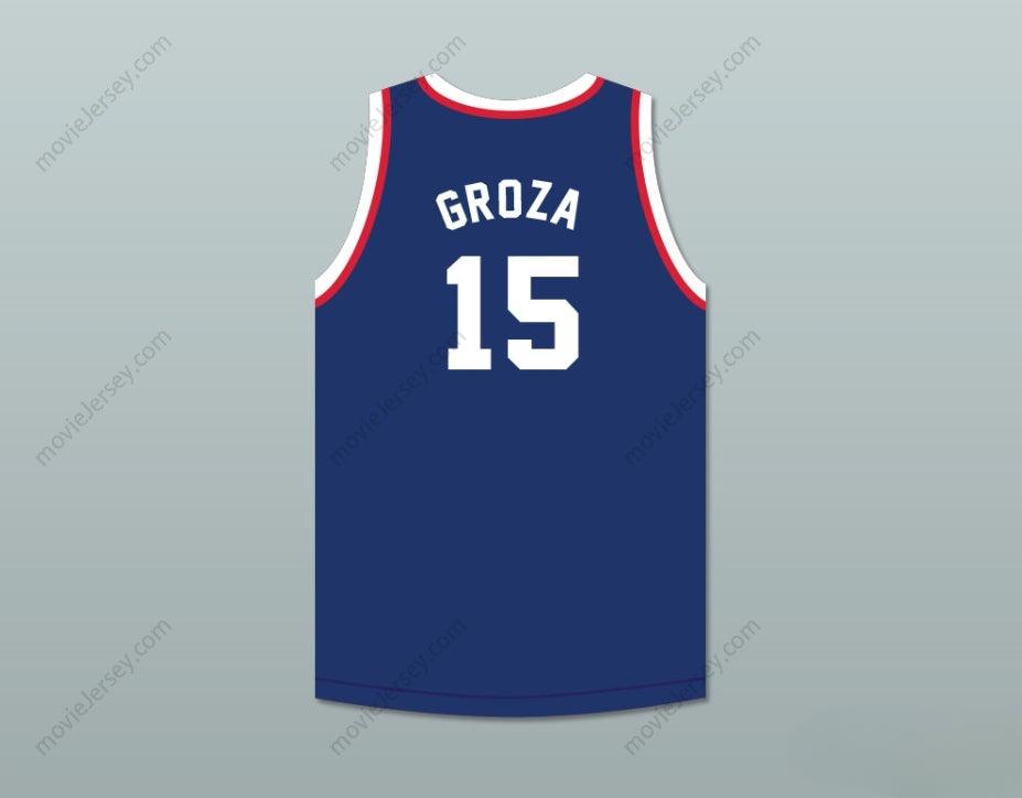 PERSONALIZADO Cualquier Nombre Número ALEX GROZA 15 OLYMPIANS CAMISETA AZUL DE BALONCESTO Cosido S-6XL