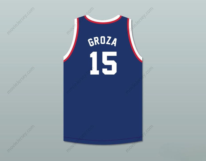 PERSONALIZADO Cualquier Nombre Número ALEX GROZA 15 OLYMPIANS CAMISETA AZUL DE BALONCESTO Cosido S-6XL
