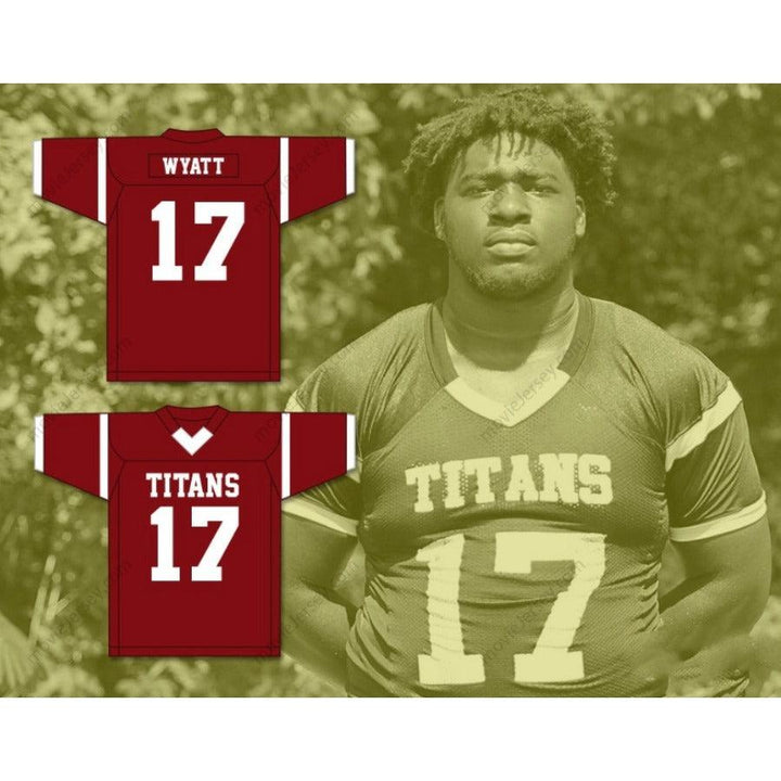 Personaliza Cualquier Nombre y Número DEVONTE WYATT 17 Camiseta de Fútbol de los TITANS de TOWERS HIGH SCHOOL, Cosido, Tallas S-6XL