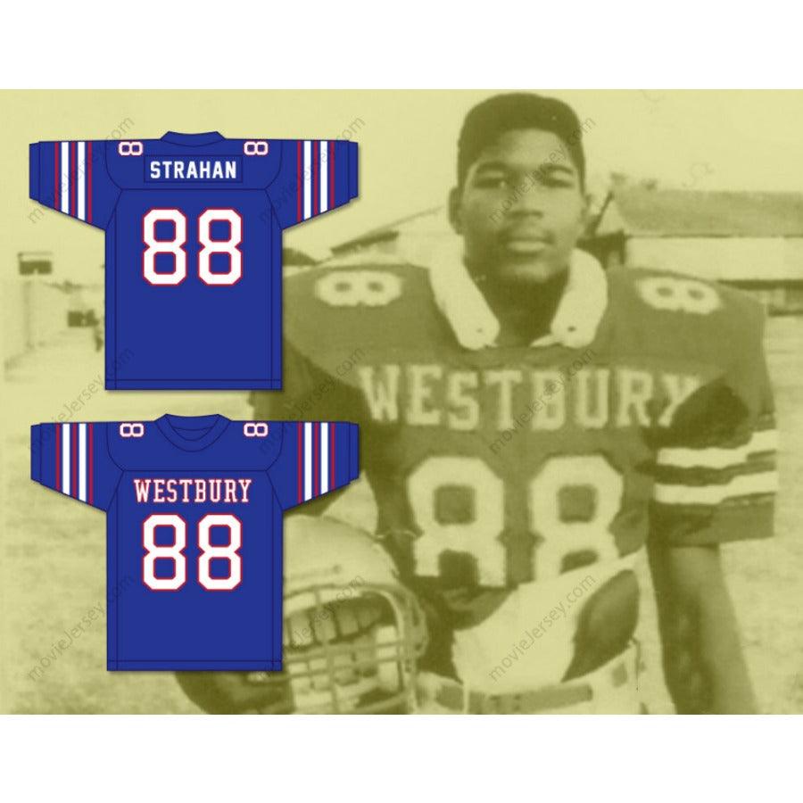 PERSONALIZA CUALQUIER Nombre Número MICHAEL STRAHAN 88 CAMISETA DE FÚTBOL HUSKIES WESTBURY HIGH SCHOOL Confeccionada a Medida S-6XL