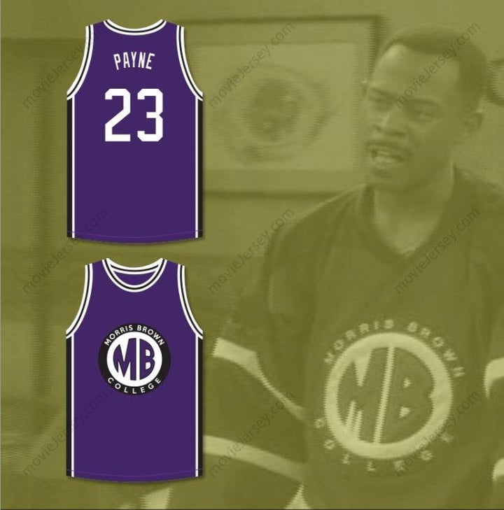 PERSONALIZA CUALQUIER Nombre Número MARTIN PAYNE 23 MORRIS BROWN COLLEGE CAMISETA DE BALONCESTO PÚRPURA Parte superior cosida S-6XL