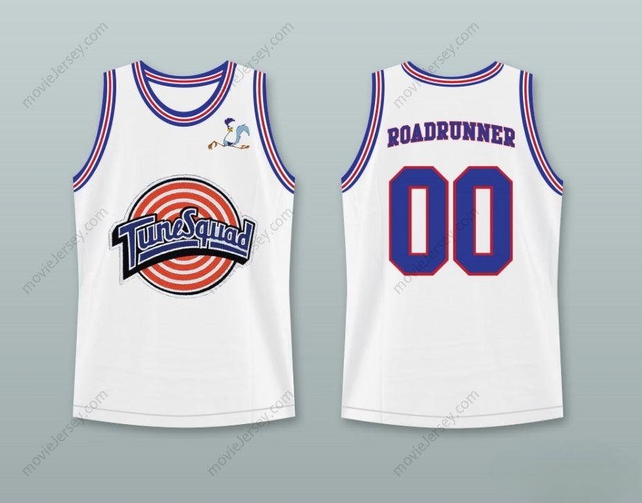 CUSTOM ANY Name Number SPACE JAM ROADRUNNER 00 TUNE SQUAD BASKETBALL JERSEY WITH ROADRUNNER PATCH Top Stitched S-6XL
