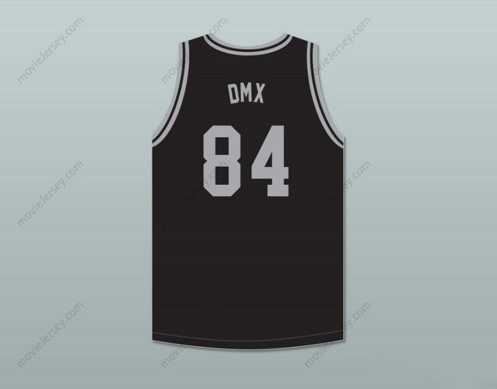 PERSONALIZA CUALQUIER Nombre Número DMX 84 ROUGH RYDERS CAMISETA DE BALONCESTO NEGRA 1 Costura superior S-6XL