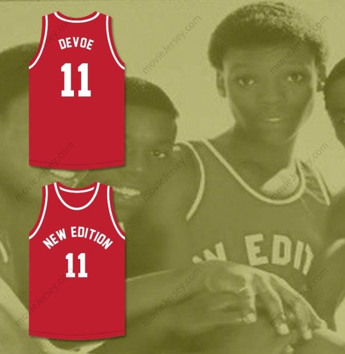PERSONALIZADO Cualquier Nombre Número RONNIE DEVOE 11 NEW EDITION CAMISETA DE BALONCESTO ROJA Parte Superior Cosida S-6XL