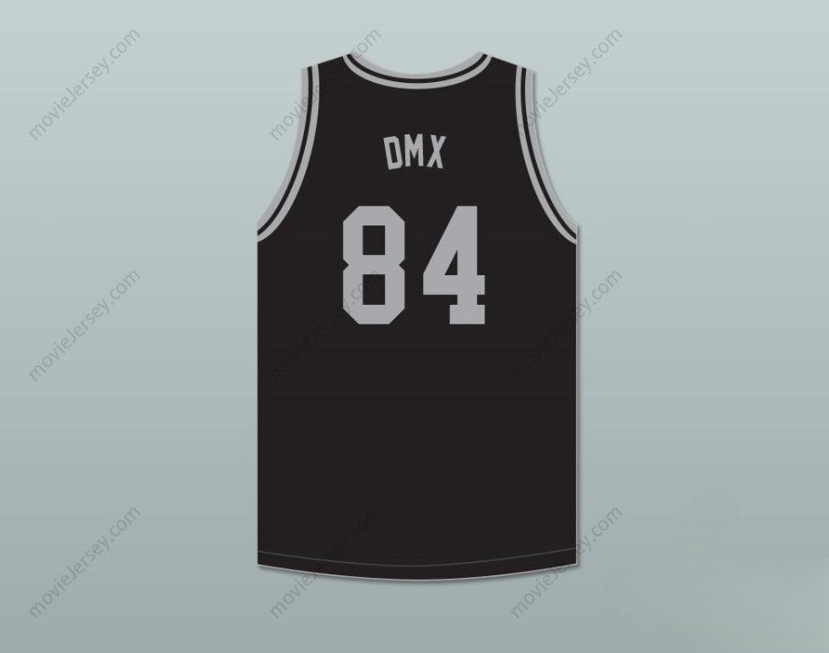 CAMISETA DE BALONCESTO NEGRA PERSONALIZADA CON NOMBRE Y NÚMERO DMX 84 ROUGH RYDERS, CON 2 PUNTADAS REFORZADAS, TALLAS S-6XL