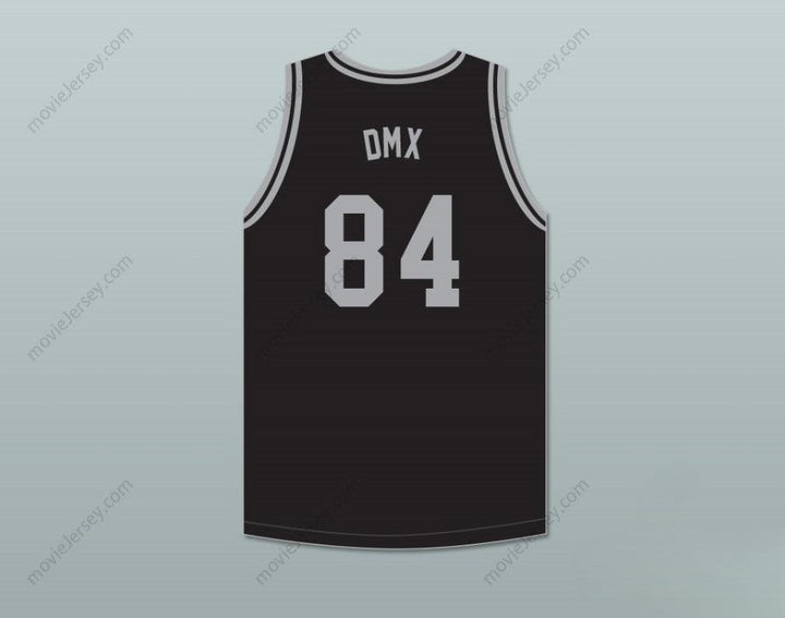 CAMISETA DE BALONCESTO NEGRA PERSONALIZADA CON NOMBRE Y NÚMERO DMX 84 ROUGH RYDERS, CON 2 PUNTADAS REFORZADAS, TALLAS S-6XL