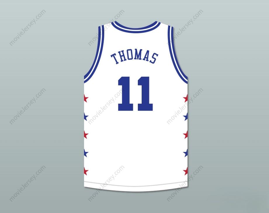 PERSONALIZA CUALQUIER Nombre Número ISIAH THOMAS 11 MAGIC JOHNSON ALL STAR GAME CAMISETA BALONCESTO BLANCA 1986 EVENTO BENÉFICO MIDSUMMER NIGHT'S MAGIC Cosido Superior S-6XL