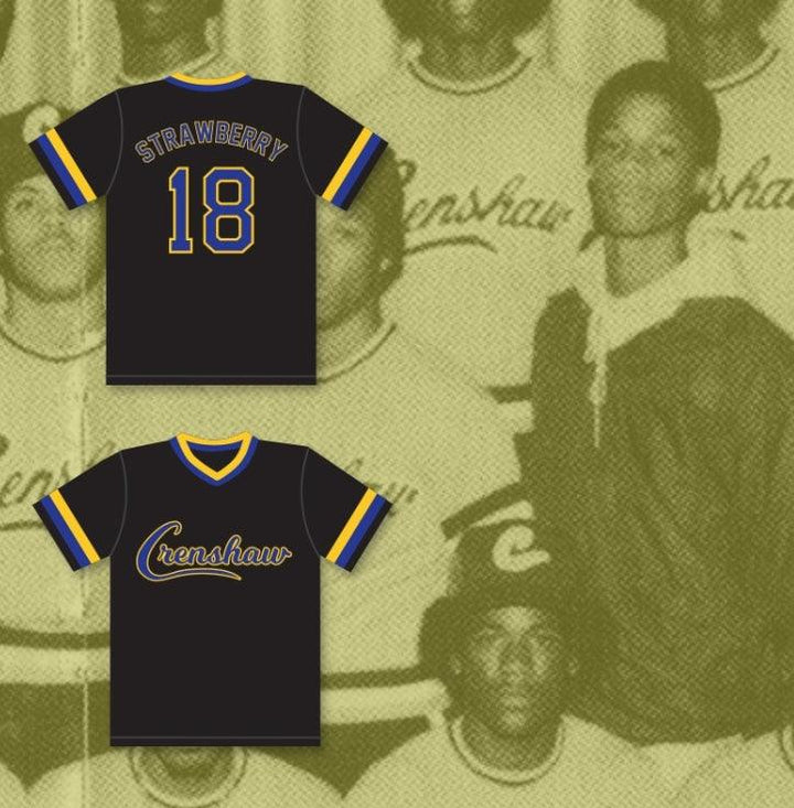 Camiseta de béisbol negra para hombre, con cualquier nombre y número personalizado de DARRYL STRAWBERRY 18, de los COUGARS de la escuela secundaria CRENSHAW, costuras de primera calidad, tallas S-6XL