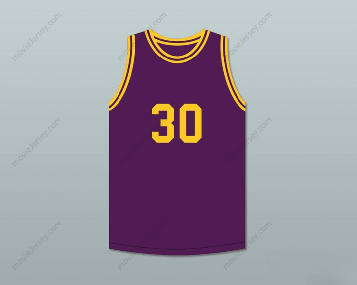 PERSONALIZA Cualquier Nombre Número MAGIC JOHNSON 30 MORADO CAMISETA BALONCESTO LA LEYENDA DEL JOVEN LARRY BIRD PARODIA Cosido S-6XL