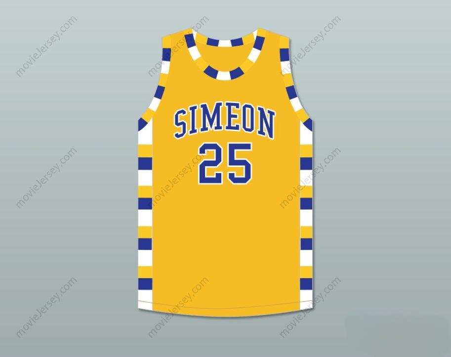 PERSONALIZA Cualquier Nombre Número BEN 'BENJI' WILSON 25 SIMEON CAREER ACADEMY WOLVERINES CAMISETA DE BALONCESTO ORO AMARILLO Parte Superior Cosida Tallas S-6XL