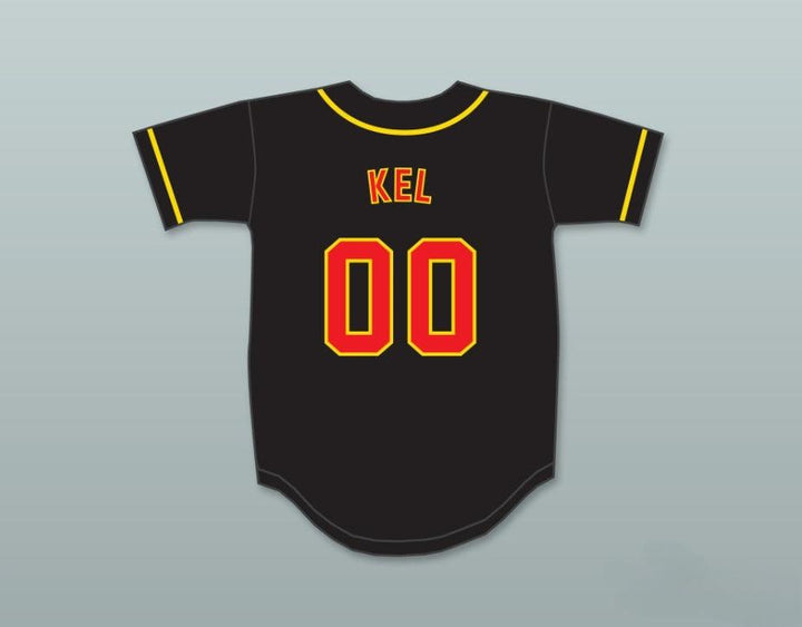 Camiseta de béisbol negra con botones y bordados con cualquier nombre y número de KEL MITCHELL 00 ALL THAT, tallas S-6XL