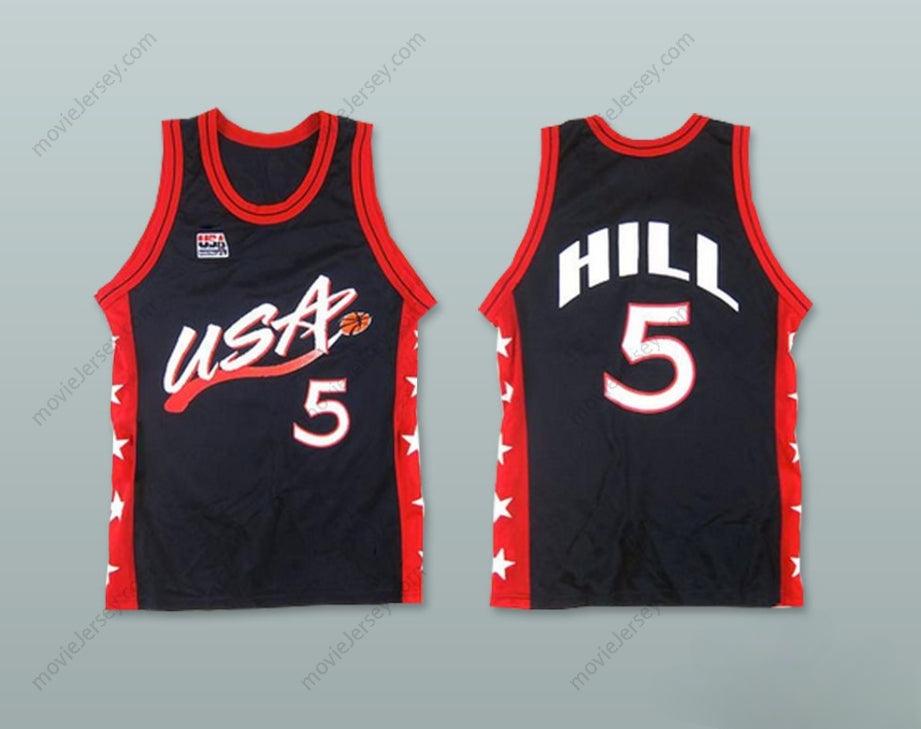 PERSONALIZA CUALQUIER Nombre Número 1996 GRANT HILL 5 USA TEAM AWAY CAMISETA DE BALONCESTO Top Cosido S-6XL