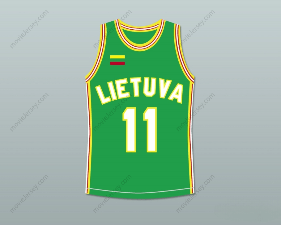 CUSTOM ANY Name Number ARVYDAS SABONIS 11 LITHUANIA BASKETBALL JERSEY STITCH SEWN Top Stitched S-6XL