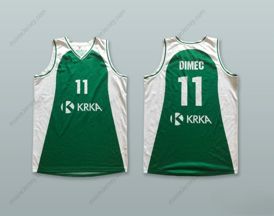 PERSONALIZA cualquier Nombre Número ZIGA DIMEC 11 KK KRKA NOVO MESTO ESLOVENIA Camiseta de baloncesto VERDE Bordado Tallas S-6XL