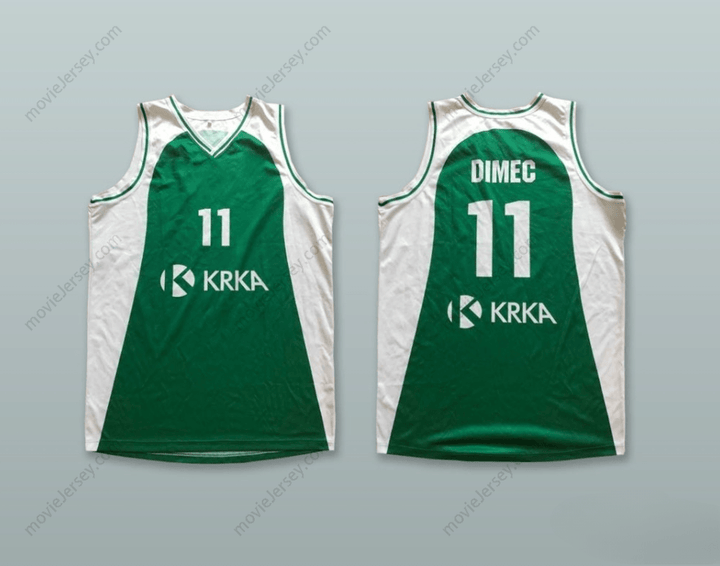 PERSONALIZA cualquier Nombre Número ZIGA DIMEC 11 KK KRKA NOVO MESTO ESLOVENIA Camiseta de baloncesto VERDE Bordado Tallas S-6XL