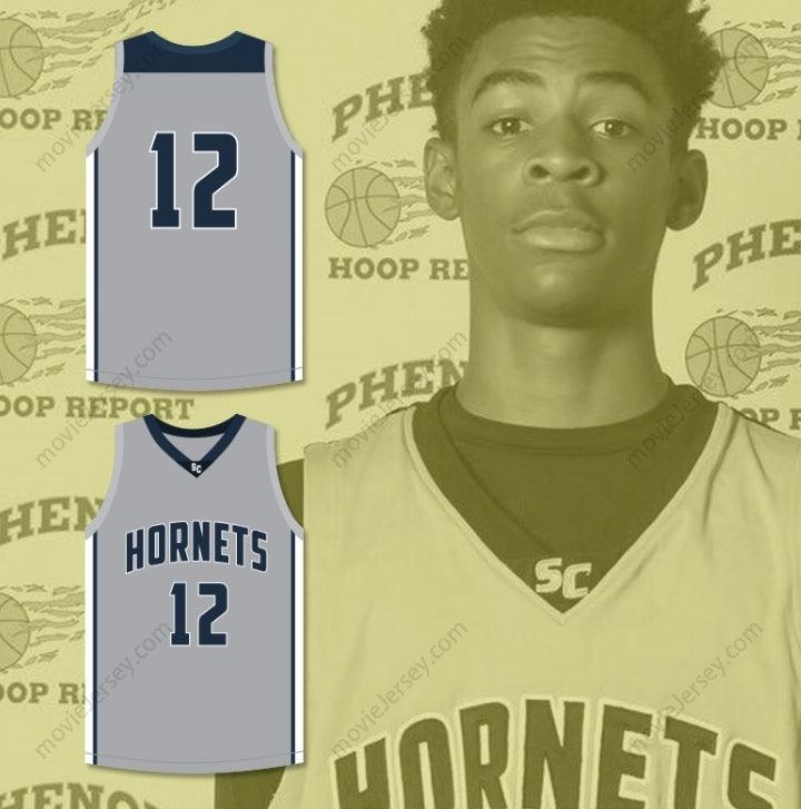 CAMISETA DE BALONCESTO GRIS DE LOS HORNETS PERSONALIZADA CON CUALQUIER Nombre y Número JA MORANT 12, 1 Parte Superior Cosida S-6XL