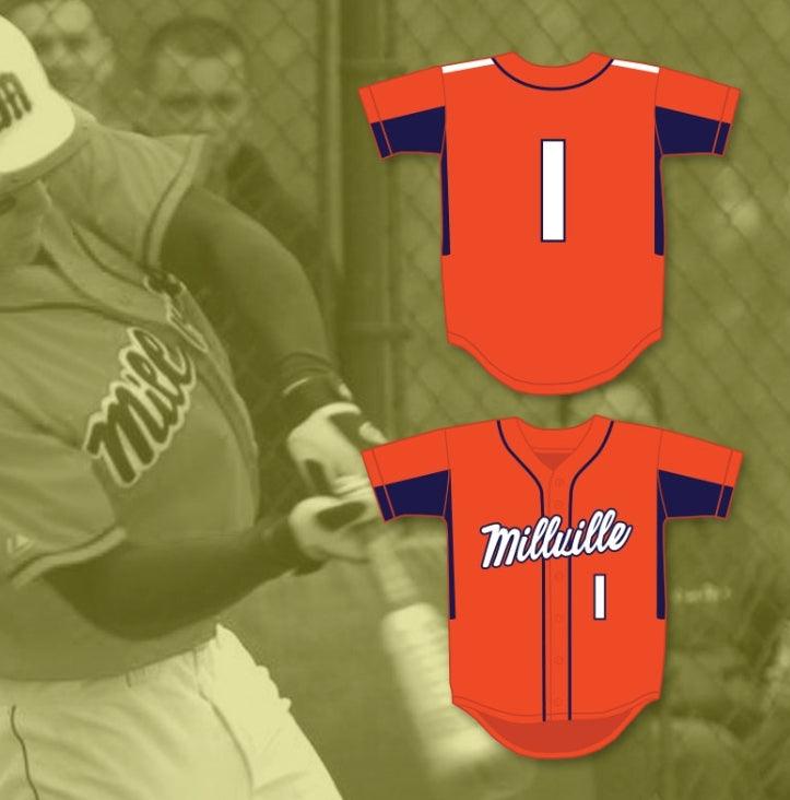 Camiseta de béisbol naranja con el nombre y número personalizados de MIKE TROUT 1 THUNDERBOLTS DE PREPARATORIA (SENIOR HIGH SCHOOL) 3, con costuras superiores, tallas S-6XL