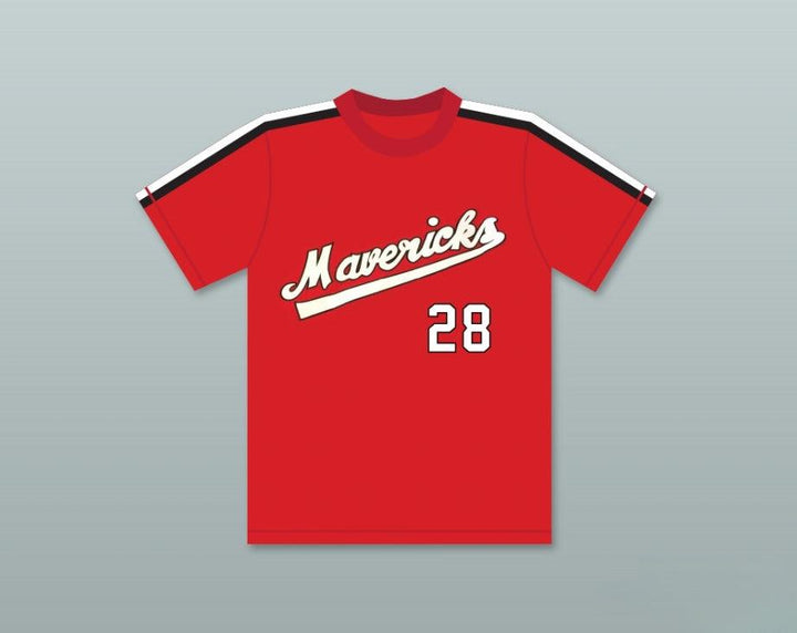 Personaliza Cualquier Nombre Número KURT RUSSELL 28 CAMISETA DE BÉISBOL ROJA THE BATTERED BASTARDS OF BASEBALL Costura superior S-6XL