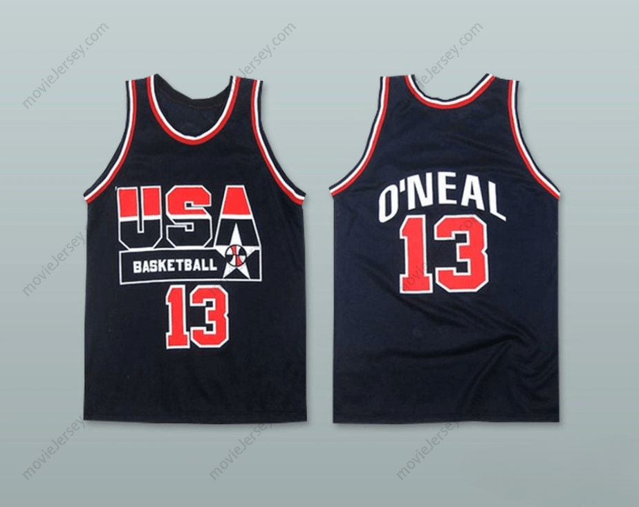 CAMISETA DE BALONCESTO PERSONALIZADA (cualquier nombre/número) SHAQUILLE O'NEAL 13 USA VISITANTE Cosida Tallas S-6XL