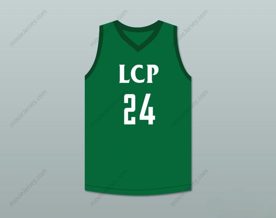 PERSONALIZADA Cualquier Nombre Número TACKO FALL 24 LIBERTY CHRISTIAN PREP LIONS Camiseta Verde de Baloncesto 1 Cosida S-6XL
