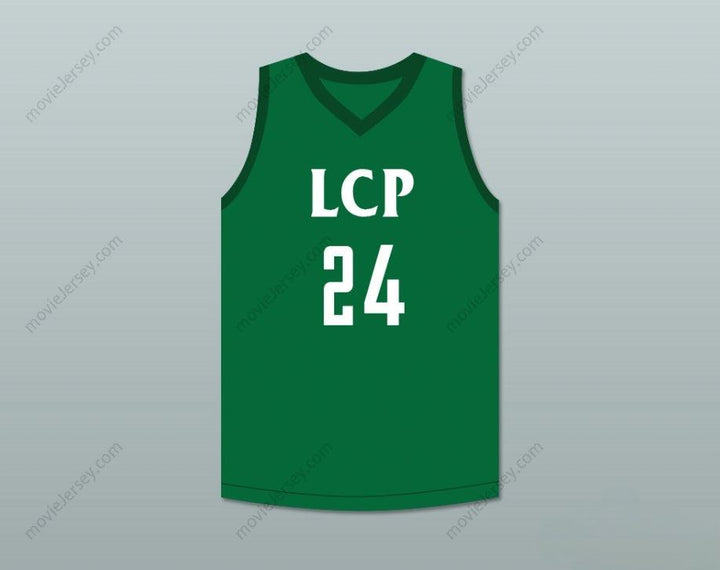 PERSONALIZADA Cualquier Nombre Número TACKO FALL 24 LIBERTY CHRISTIAN PREP LIONS Camiseta Verde de Baloncesto 1 Cosida S-6XL