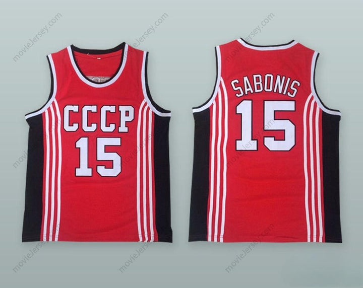 PERSONALIZA CUALQUIER Nombre Número ARVYDAS SABONIS 15 UNIÓN SOVIÉTICA CCCP ROJO CAMISETA DE BALONCESTO Bordado Tallas S-6XL