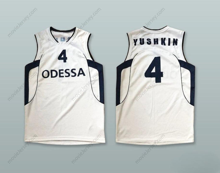CAMISETA DE BALONCESTO BLANCA BORDADA PERSONALIZADA CON CUALQUIER NOMBRE Y NÚMERO YUSHKIN 4 AC ODESA UCRANIA Tallas S-6XL
