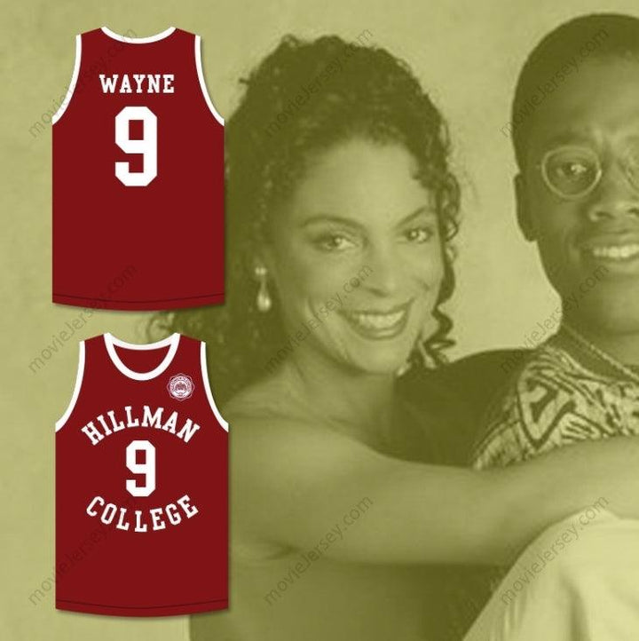 CAMISETA DE BALONCESTO MARRÓN DWAYNE WAYNE 9 HILLMAN COLLEGE CON PARCHE DE ÁGUILA, CUALQUIER Nombre y Número, Costura Superior S-6XL