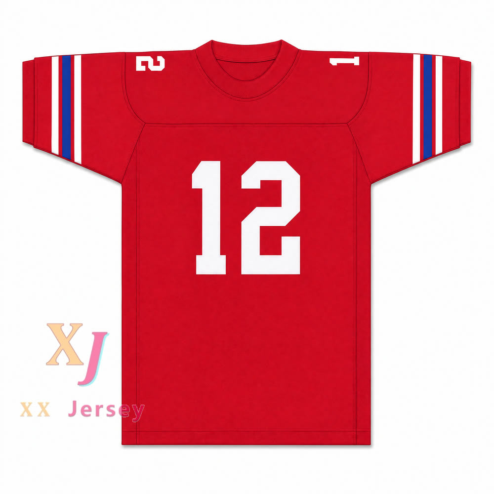 CAMISETA DE FÚTBOL ROJA DE SECUNDARIA PERSONALIZADA WOODLAWN TERRY BRADSHAW 12 Cosida S-6XL