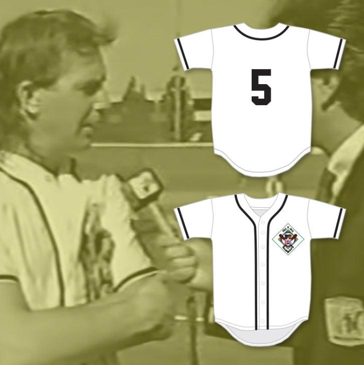 Personaliza con Cualquier Nombre y Número KEVIN COSTNER 5 SALAMANDERS CAMISETA DE BÉISBOL 1.ª EDICIÓN ANUAL ROCK N' JOCK DIAMOND DERBY 1990 Costuras Reforzadas S-6XL