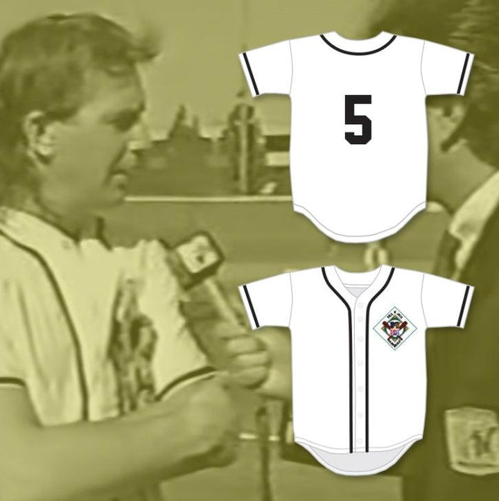 Personaliza con Cualquier Nombre y Número KEVIN COSTNER 5 SALAMANDERS CAMISETA DE BÉISBOL 1.ª EDICIÓN ANUAL ROCK N' JOCK DIAMOND DERBY 1990 Costuras Reforzadas S-6XL